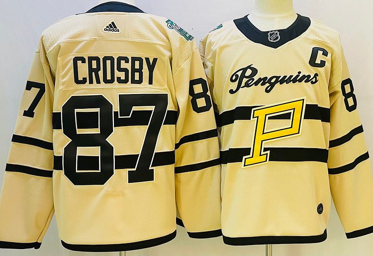 Men's Pittsburgh Penguins Sidney Crosby #87 Yellow Jersey