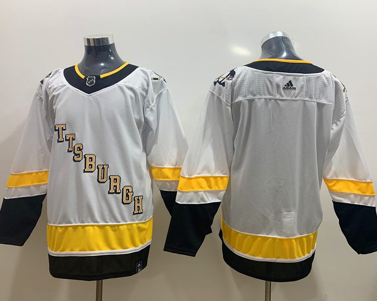 Men's Pittsburgh Penguins White Blank Jersey