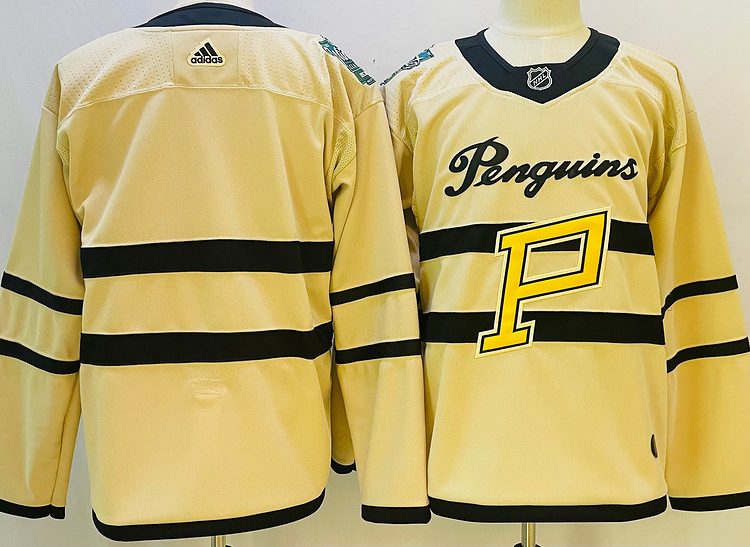 Men's Pittsburgh Penguins Yellow Blank Jersey