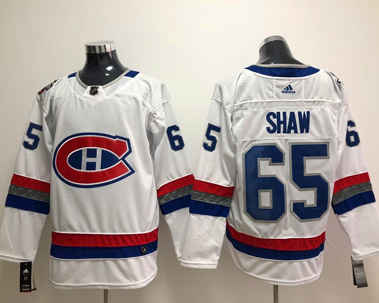 Men's Montreal Canadiens Andrew Shaw #65 White Jersey