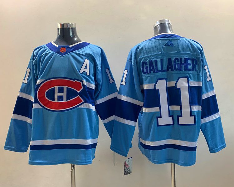 Men's Montreal Canadiens Brendan Gallagher #11 Blue Jersey