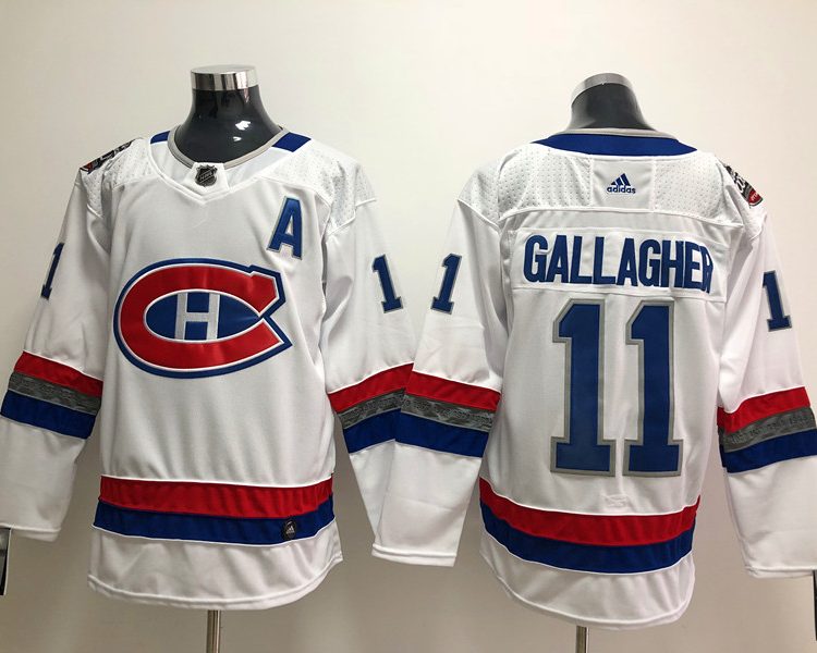 Men's Montreal Canadiens Brendan Gallagher #11 White Jersey