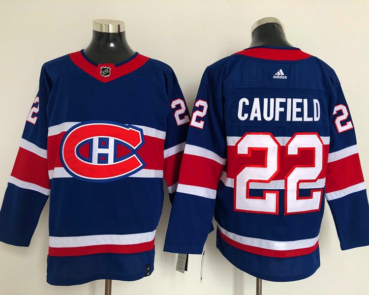 Men's Montreal Canadiens Cole Caufield #22 Blue Jersey