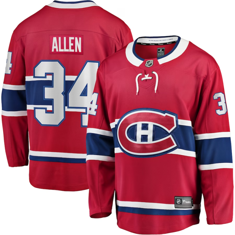 Men's Montreal Canadiens Jake Allen #34 Red Jersey