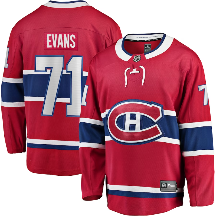 Men's Montreal Canadiens Jake Evans #71 Red Jersey