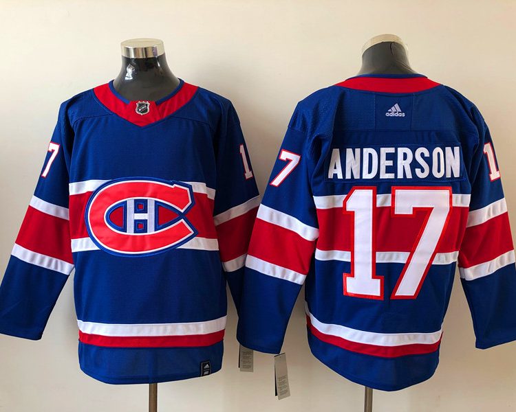Men's Montreal Canadiens Josh Anderson #17 Blue Jersey