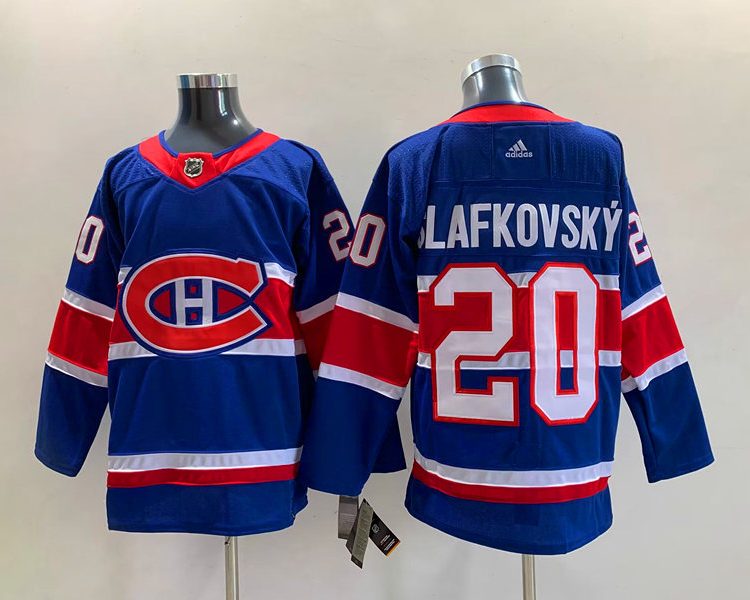 Men's Montreal Canadiens Juraj Slafkovsky #20 Blue Jersey