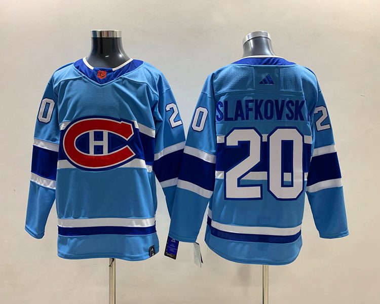 Men's Montreal Canadiens Juraj Slafkovsky #20 Blue Jersey