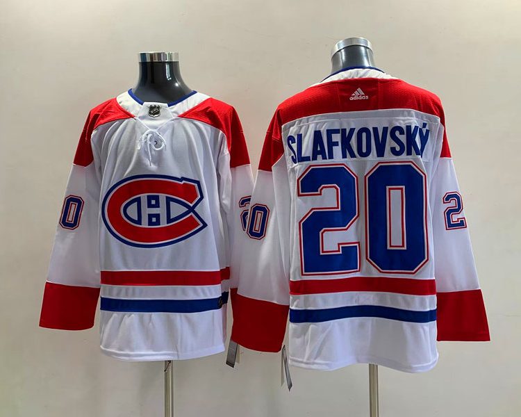 Men's Montreal Canadiens Juraj Slafkovsky #20 White Jersey