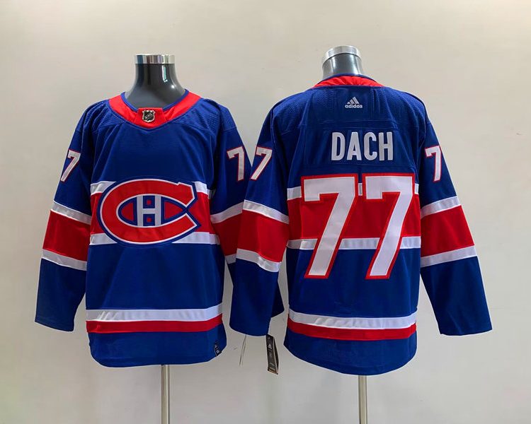 Men's Montreal Canadiens Kirby Dach #77 Blue Jersey