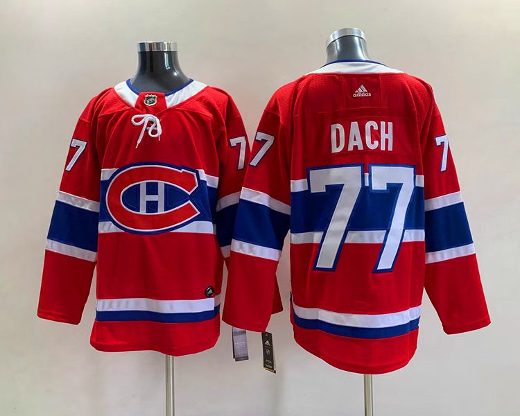 Men's Montreal Canadiens Kirby Dach #77 Red Jersey