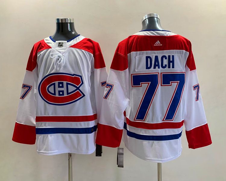 Men's Montreal Canadiens Kirby Dach #77 White Jersey