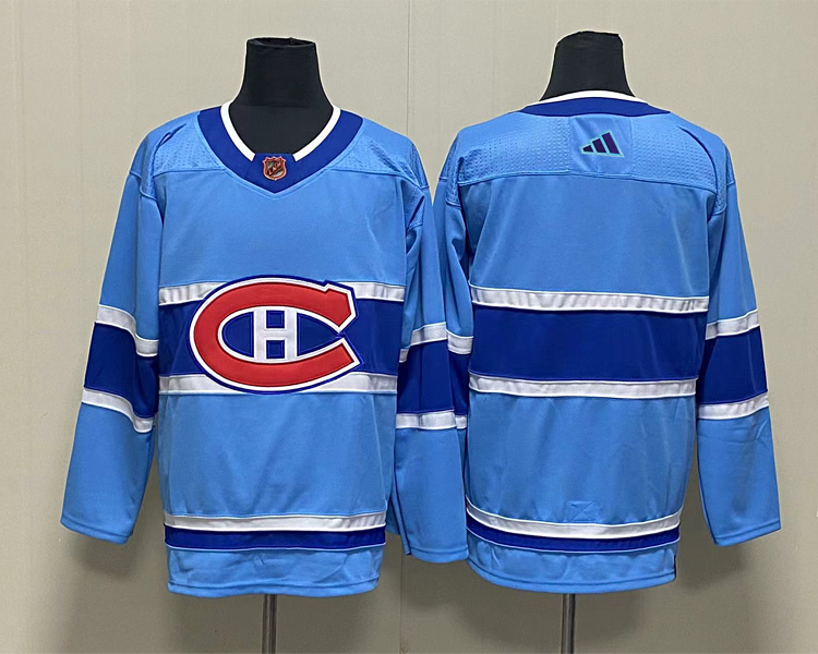 Men's Montreal Canadiens Light Blue Reverse Retro 2.0 Authentic Blank Jersey
