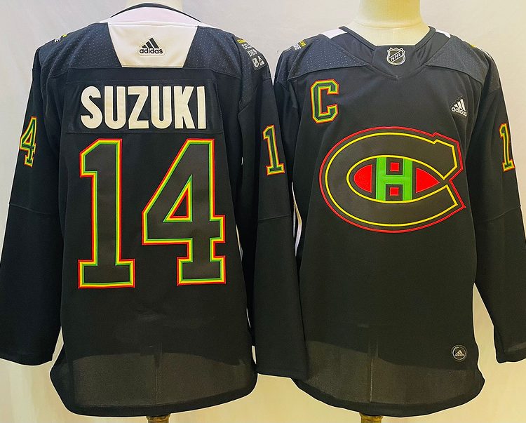 Men's Montreal Canadiens Nick Suzuki #14 Black Jersey
