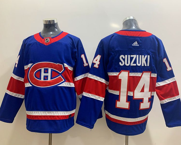 Men's Montreal Canadiens Nick Suzuki #14 Blue Jersey