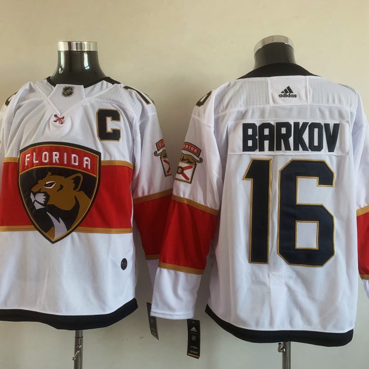 Men's Florida Panthers Aleksander Barkov #16 White Jersey