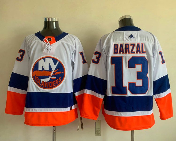 Men's New York Islanders Mathew Barzal #13 White Jersey