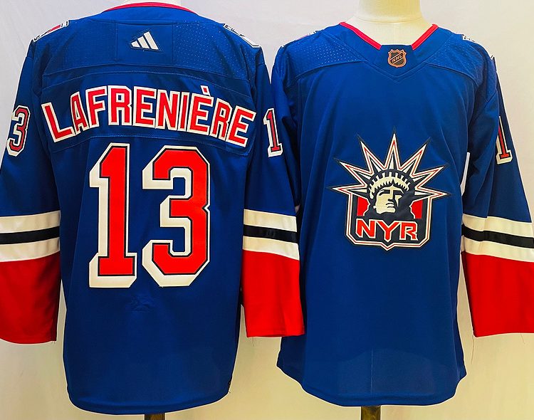 Men's New York Rangers Alexis Lafreniere #13 Blue jersey