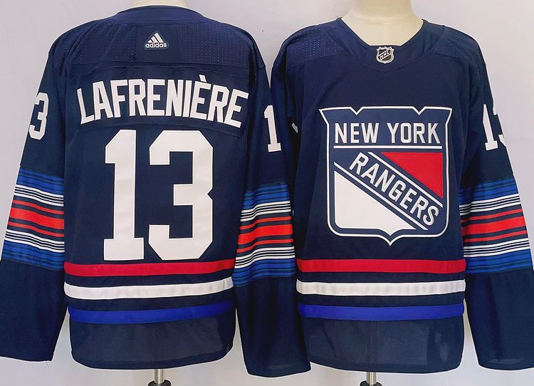Men's New York Rangers Alexis Lafreniere #13 Navy Jersey