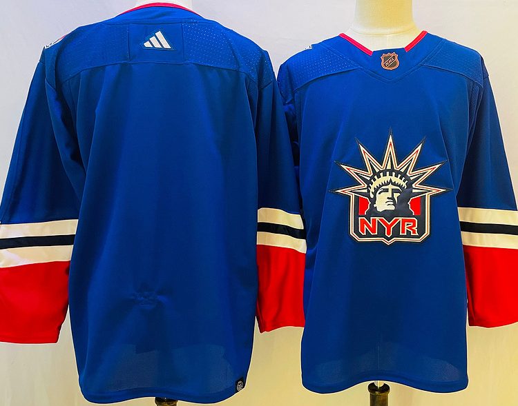 Men's New York Rangers Blue Blank jersey