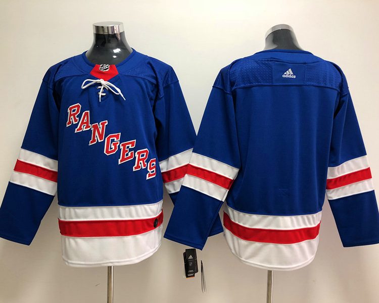 Men's New York Rangers Blue Breakaway Home Blank Jersey