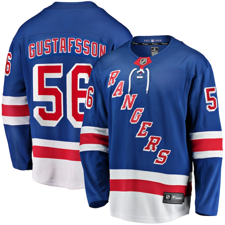 Men's New York Rangers Erik Gustafsson #56 Blue Jersey