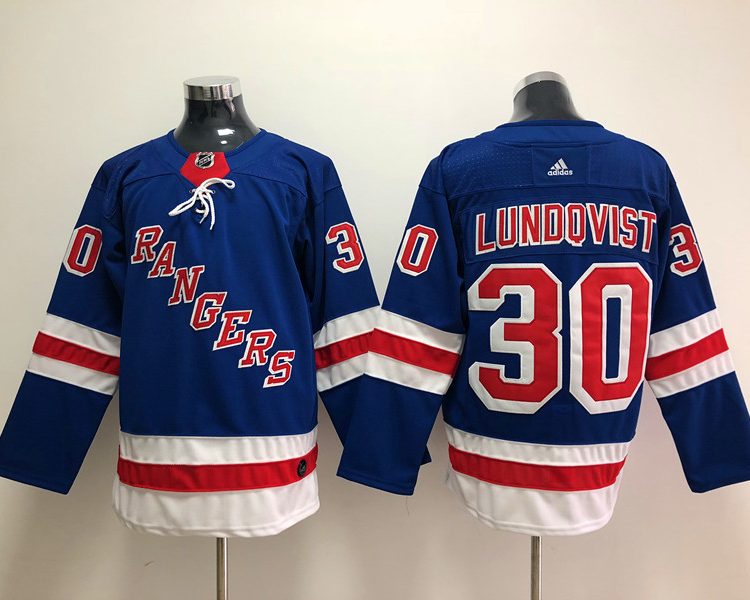 Men's New York Rangers Henrik Lundqvist #30 Blue Jersey