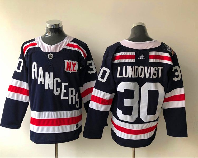 Men's New York Rangers Henrik Lundqvist #30 Navy Jersey