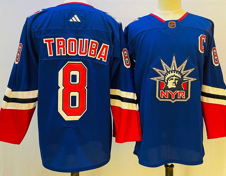 Men's New York Rangers Jacob Trouba #8 Blue jersey