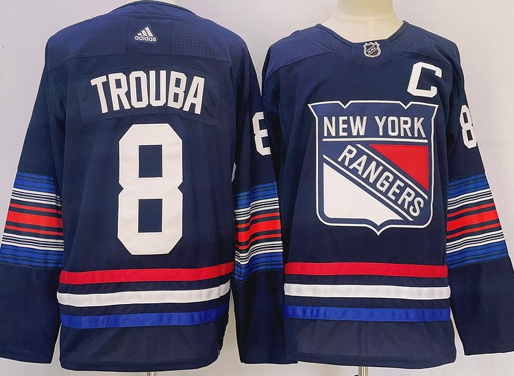 Men's New York Rangers Jacob Trouba #8 Blue jersey