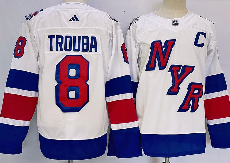 Men's New York Rangers Jacob Trouba #8 White jersey