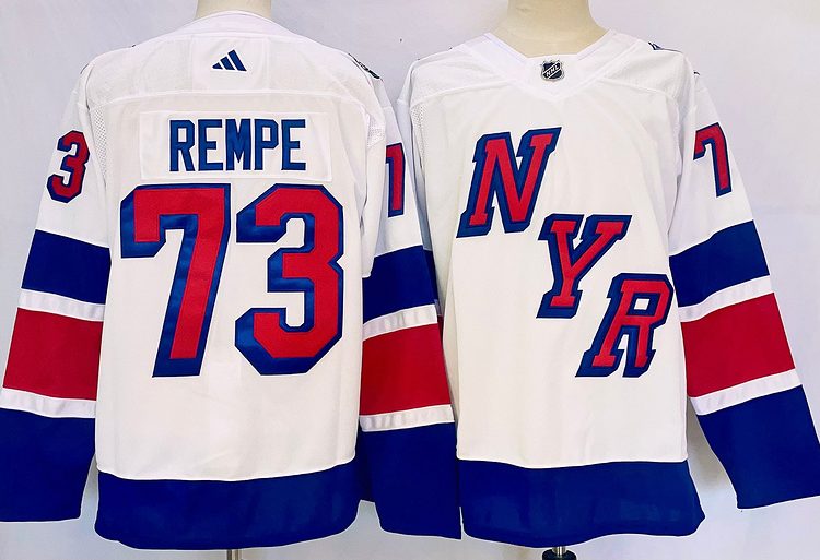 Men's New York Rangers Matt Rempe #73 White jersey
