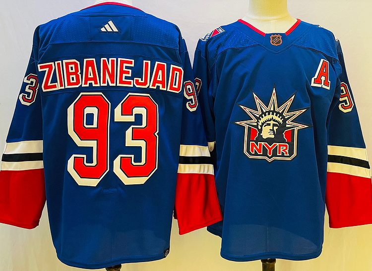 Men's New York Rangers Mika Zibanejad #93 Blue jersey