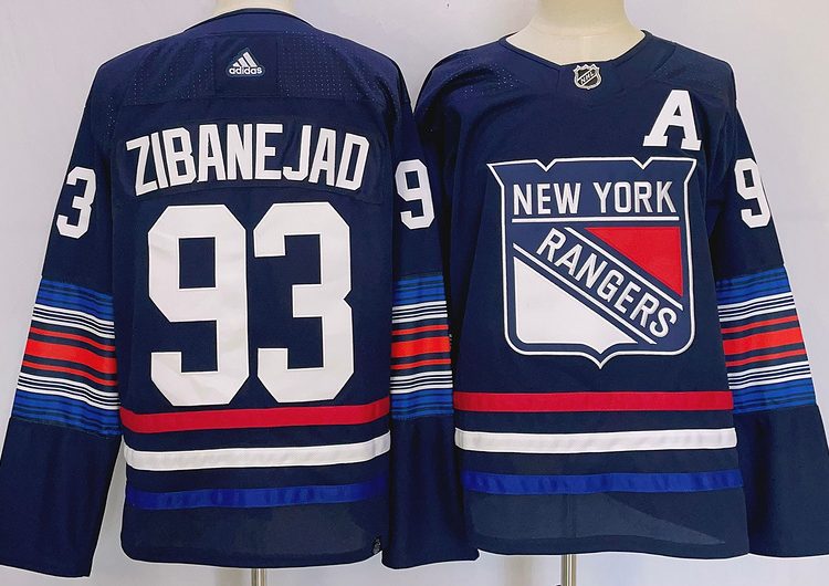 Men's New York Rangers Mika Zibanejad #93 Blue jersey