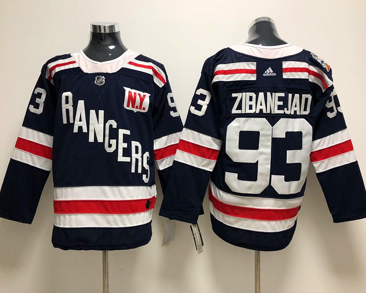 Men's New York Rangers Mika Zibanejad #93 Navy Jersey