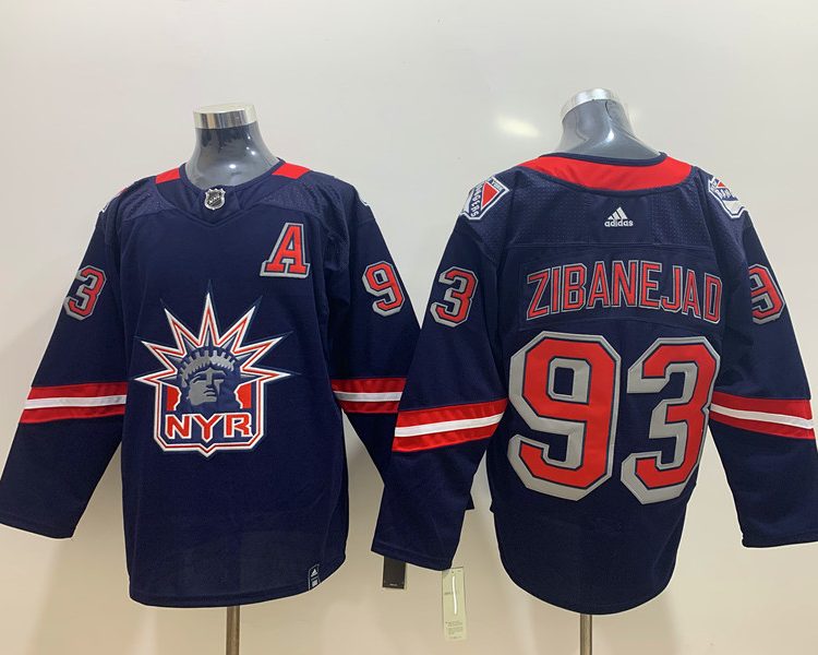 Men's New York Rangers Mika Zibanejad #93 Navy Jersey
