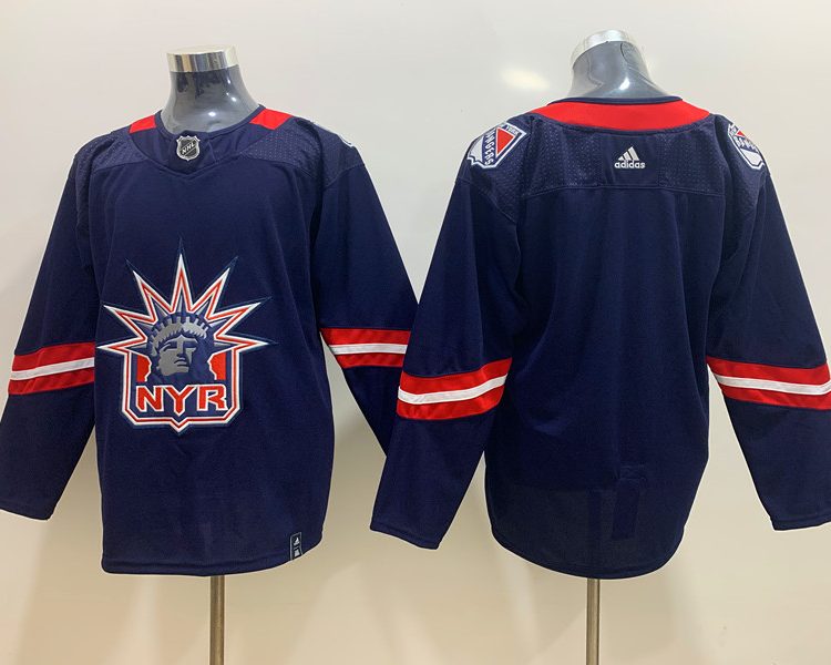 Men's New York Rangers Navy Blank Jersey