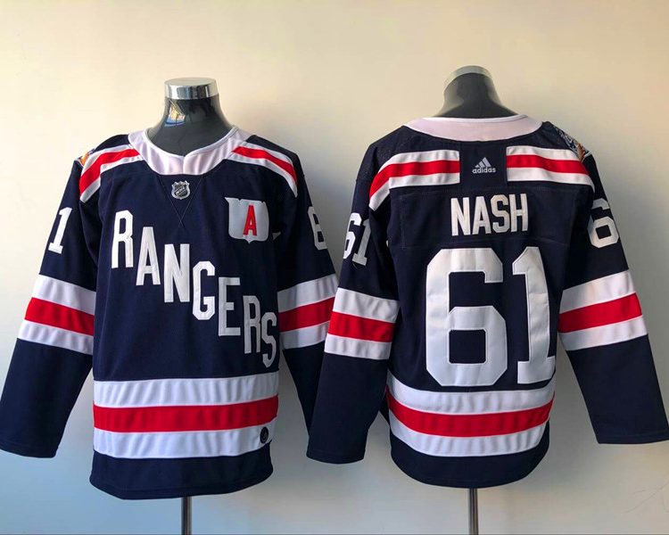 Men's New York Rangers Rick Nash #61 Navy Jersey