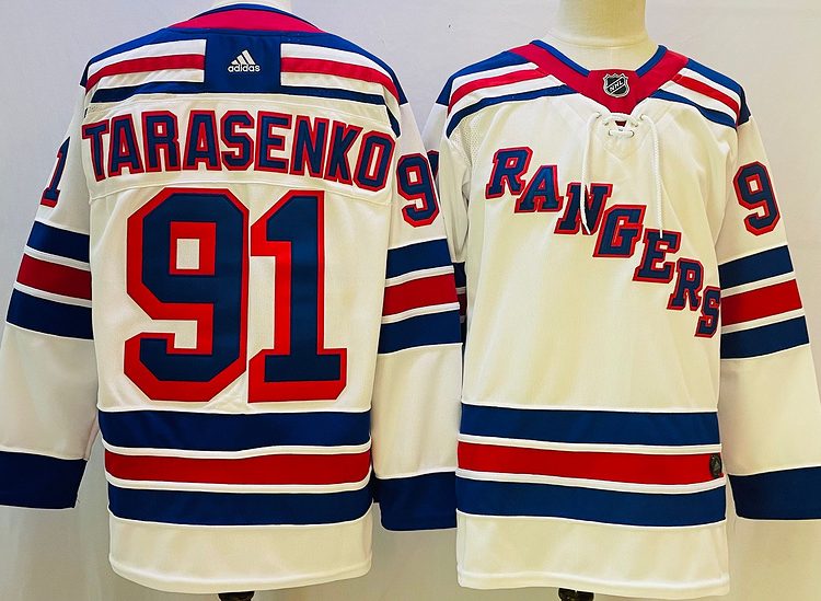 Men's New York Rangers Vladimir Tarasenko #91 White jersey