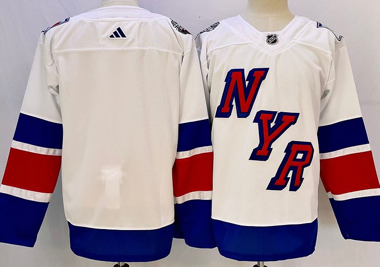 Men's New York Rangers White Blank jersey