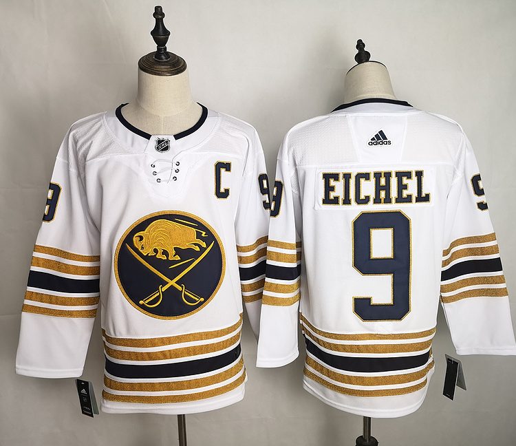 Men's Buffalo Sabres Jack Eichel #9 White Jersey