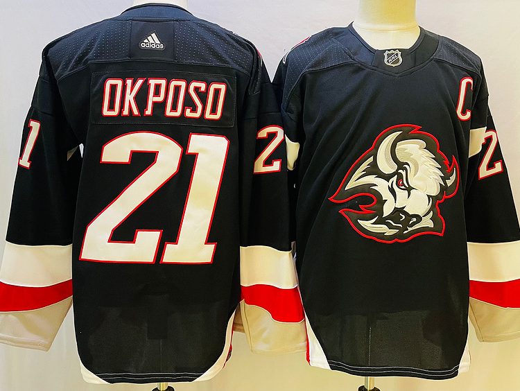 Men's Buffalo Sabres Kyle Okposo #21 Black Jersey