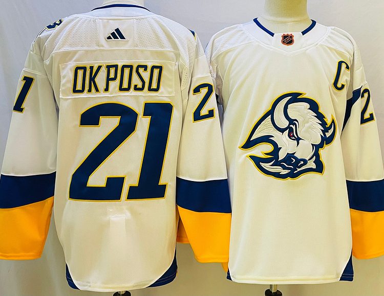 Men's Buffalo Sabres Kyle Okposo #21 White Jersey