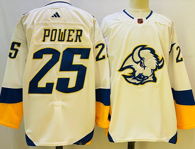 Men's Buffalo Sabres Owen Power #25 White Jersey