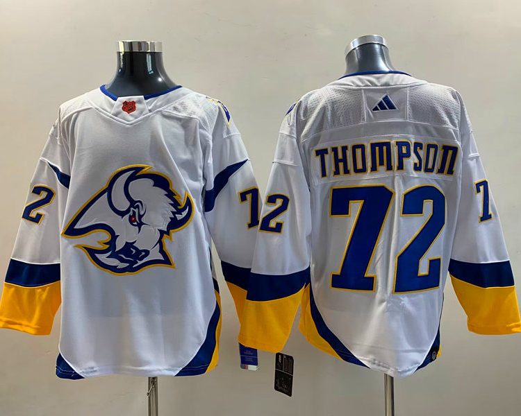 Men's Buffalo Sabres Tage Thompson #72 White Jersey