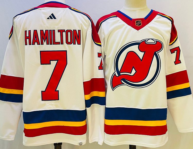 Men's New Jersey Devils Dougie Hamilton #7 White jersey