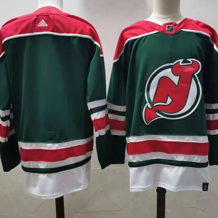 Men's New Jersey Devils Green Blank Jersey