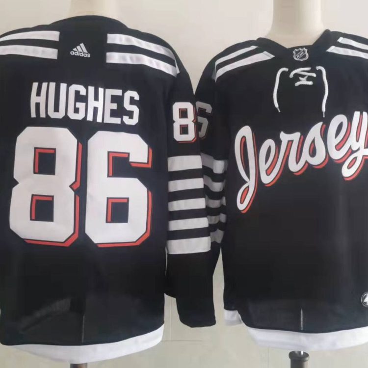 Men's New Jersey Devils Jack Hughes #86 Black Jersey