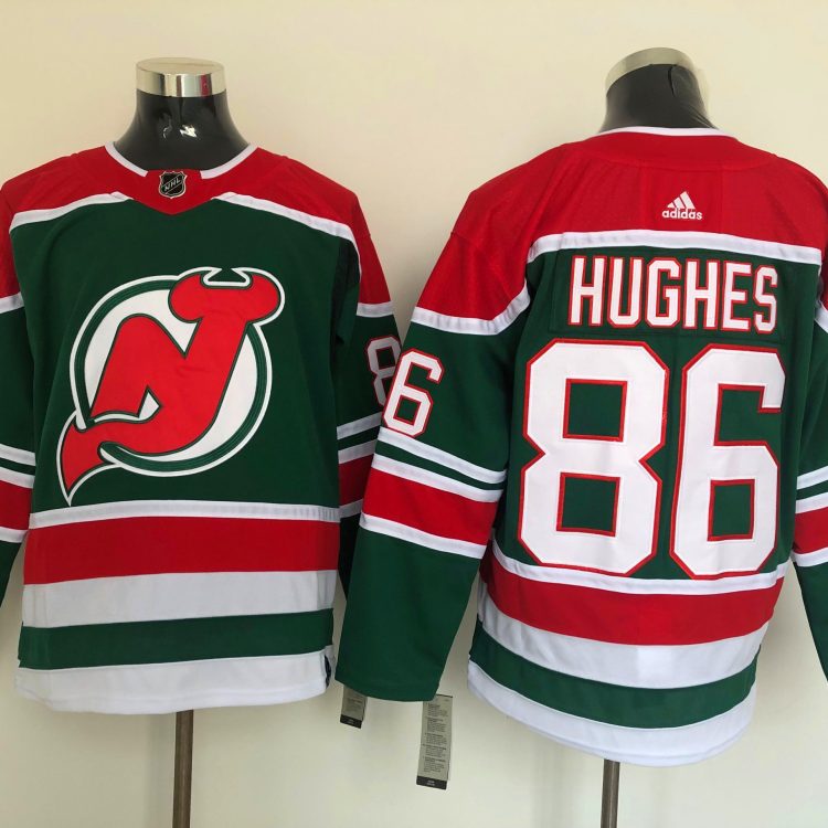 Men's New Jersey Devils Jack Hughes #86 Green Jersey