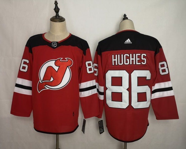 Men's New Jersey Devils Jack Hughes #86 Red Jersey